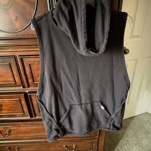 Black Pullover Vest with Cowl Neck  size L by Champion.